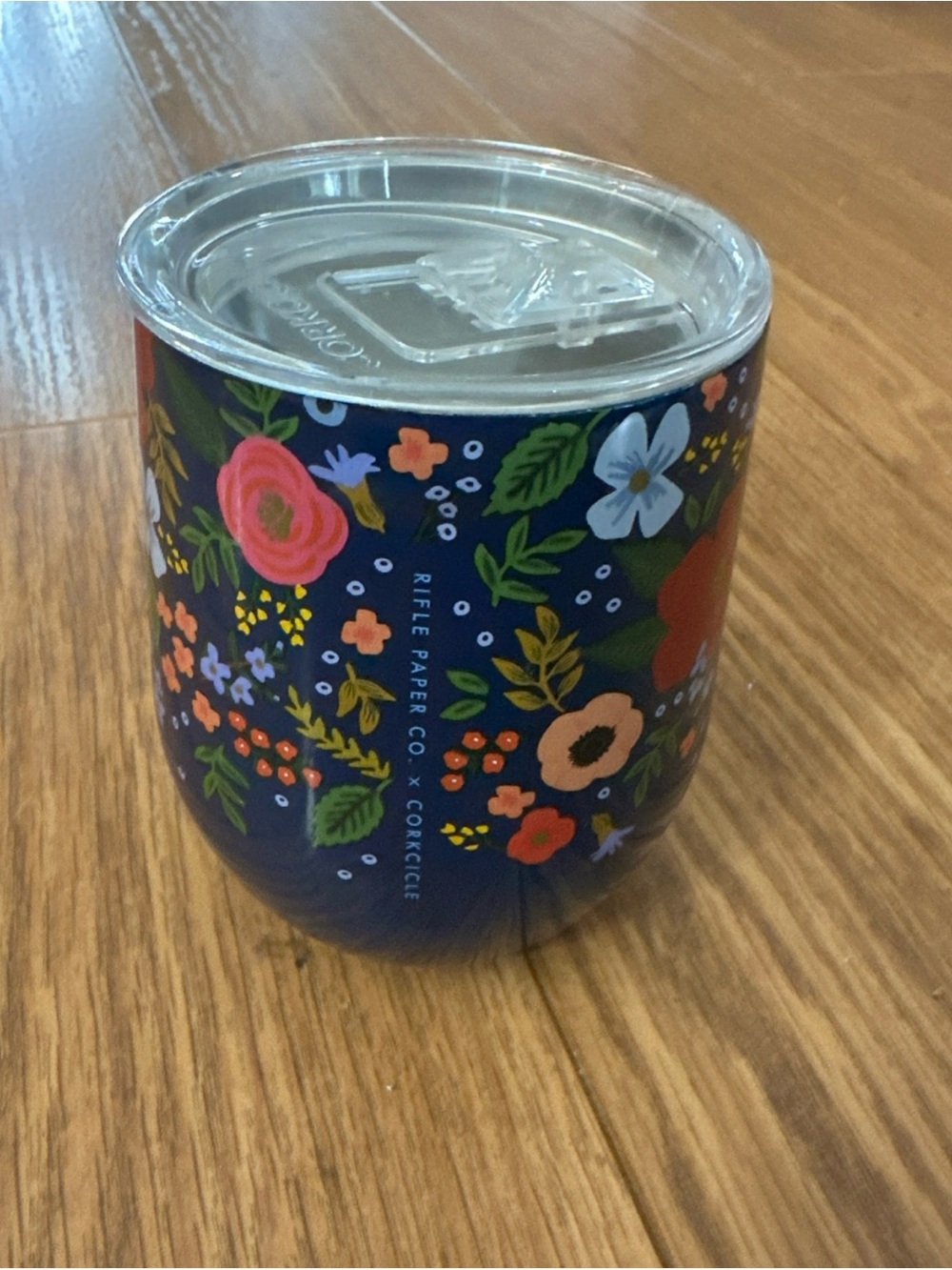 Rifle Paper Co x Corkcicle Stemless Flute Stainless Steel Floral Pattern 12 Oz